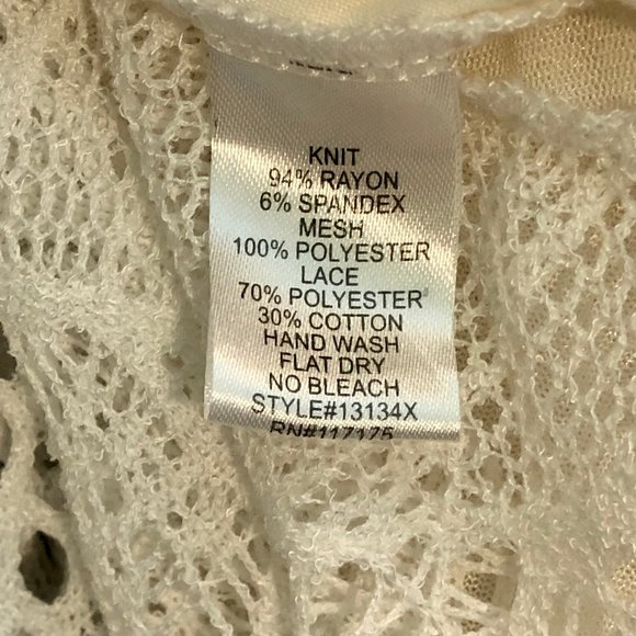 Bundle of two La Vanya Lace Cardigans in ivory & tan Sz 3XL - Picture 7 of 13